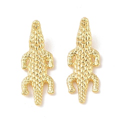 Настоящее золото 18K Латунные подвески, без кадмия, без никеля и без свинца, крокодил, реальный 18 k позолоченный, 26x9.5x7 мм, отверстие : 7x1 мм