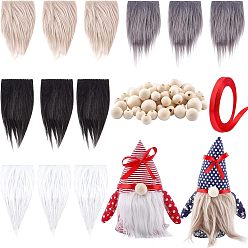 (52) Непрозрачная лаванда Усы из искусственной шерсти, с круглым шаром из натурального дерева, односторонняя атласная лента, аксессуары для изготовления рождественских кукол, разноцветные, 19~20 мм