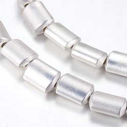 с Покрытием Серебра Немагнитные синтетический гематит бисер пряди, матовые, прямоугольные, матовые, со серебряным покрытием, 6x4.5x3 мм, отверстие : 1 мм, около 63 шт / нитка, 14.76 дюйм (37.5 см)