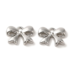 Платина Стойки подвески обшивки сплава, без кадмия, без никеля и без свинца, бантом, платина, 10x14x2.5 мм, отверстие : 1.8 мм