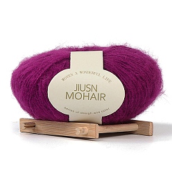 Средний Фиолетово-красный 25г пряжа из акрилового волокна, для шали, шарфа, куклы, вязания крючком, круглые, средне фиолетовый красный, 1 мм