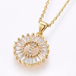 Letter I Подвеска-колье с инициалом из латуни, украшенная микропаве из кубического циркония., с 304 цепи из нержавеющей стали, плоские круглые с буквы, золотые, letter.i, 17.71 дюйм (45 см), Кулон : 22x16x3 мм