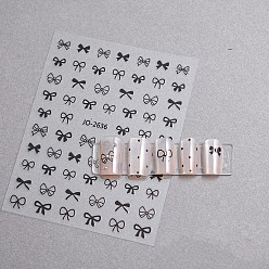 Черный Самоклеящиеся наклейки для дизайна ногтей в виде банта, украшение для украшения ногтей, чёрные, 12.7x7.8 см