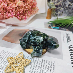 (RRHB277) Кристалл на подкладке из медово-бежевого цвета Статуя черепахи из натурального индийского агата, для украшения домашнего дисплея, 120~130 мм