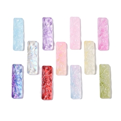 (52) Непрозрачная лаванда Стеклянные кулоны с краской для выпечки, прямоугольные, разноцветные, 30x9x5.5 мм, отверстие : 1 мм