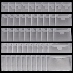 Прозрачный 50шт 5 стиль pp пластиковый конверт, органайзер папки с файлами, горизонтальный, со вставным замком, для школьного домашнего офиса, Прямоугольник и квадрат, прозрачные, 100~160x100~250x1 мм, внутренний диаметр: 97~137 мм, 10 шт / стиль