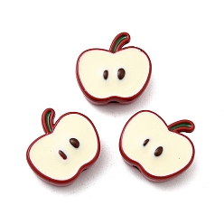 Красный Бусины из сплава, окрашенные распылением яблочного порошка, стойки покрытие, без кадмия, без никеля и без свинца, красные, 12x13x3.5 мм, отверстие : 1.2 мм