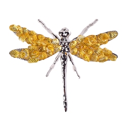 Citrine Natural Citrine Dragonfly Display Decorations, Animal Crafts for Table Decor Home Decor, 100x80mm