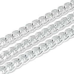 Gris Clair Chaînes gourmettes en aluminium non soudées, gainsboro, 12x9x2.3mm