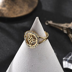 Настоящее золото 18K 201 из нержавеющей стали Манжета кольца для женщин, с четким кубического циркония, ведьмин узел, реальный 18 k позолоченный, 15 мм, внутренний диаметр: 18 мм