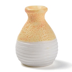 Желтый Ваза из смолы миниатюрные украшения для цветочных горшков, Аксессуары для микроландшафтного сада для кукольного домика, притворяющиеся опорными украшениями, желтые, 28x21 мм