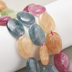 (52) Непрозрачная лаванда Натуральный Malaysia нефритовые бусы пряди, окрашенные, Плоско-овальные, разноцветные, 18x13x5 мм, отверстие : 1 мм, около 10~11 шт / нитка, 7.28''~7.87'' (18.5~20 см)