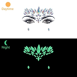 Цветок Светящиеся в темноте съемные временные водонепроницаемые бумажные наклейки для татуировок, старинный белый, 14.5x17 см