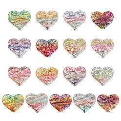 (52) Непрозрачная лаванда 13 шт. 13 цвета гальванических смоляных шариков, сердце, разноцветные, 14x16.5x5.5 мм, отверстие : 2 мм, 1 шт / цвет