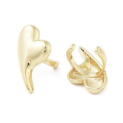 Настоящее золото 18K Покрытие стойки, латунная манжета, поиск кольца, без кадмия и без свинца, долговечный, сердце, реальный 18 k позолоченный, 18.5x15.5x12 мм, отверстие : 1 мм