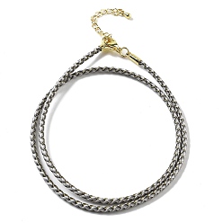 Гейнсборо Изготовление плетеных ожерелий из полиэфирного шнура, с латунной фурнитурой , нержавеющая сталь застежками, долговечный, золотые, светло-серые, 18-3/4 дюйм (47.5 см)