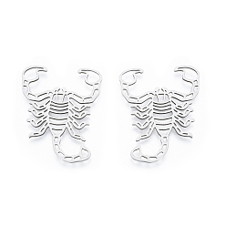 Нержавеющая Сталь Цвет 201 из нержавеющей стали столяры филигранные, скорпион, цвет нержавеющей стали, 38x30.5x1 мм