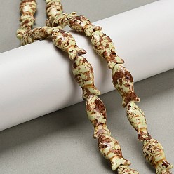 Светло-желтый Синтетических нитей бирюзовые бусы, рыба, окрашенные, окрашеные, светло-желтый, 24x11.5~12x7 мм, отверстие : 1.2 мм, около 17 шт / нитка, 15.16'' (38.5 см)