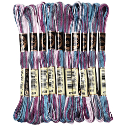 Темно-серый 10 мотки 6-слойная полиэфирная нить для вышивания, нитки для вышивки крестом, сегмент окрашенный, темно-серый, 0.5 мм, около 8.75 ярдов (8 м) / моток