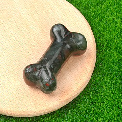 Гелиотроп Резные фигурки из исцеляющей кости из натурального кровавого камня, Украшения из камня с энергией Рейки, 34x20x10~14 мм