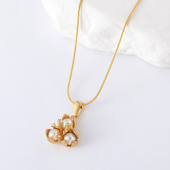 Золотой 3 шт. минималистичные ожерелья из нержавеющей стали с имитацией жемчуга с тройной круглой подвеской для женщин, белые, золотые, 15.35 дюйм (39 см), удлинитель 50мм