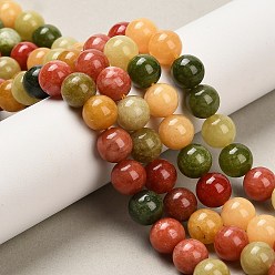 (52) Непрозрачная лаванда Бусины из натурального белого нефрита, окрашенные, круглые, красочный, 8.5 мм, отверстие : 0.9 мм, около 47 шт / нитка, 14.72'' (37.4 см)