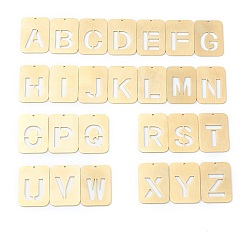 Золотой 304 подвески из нержавеющей стали, лазерная резка, буквы, золотые, 32x22x1 мм