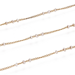 Белый Ионное покрытие (ip) 304 бордюрные цепи из нержавеющей стали, спутниковые сети, с эмалью и катушкой, пайки, долговечный, реальный 18 k позолоченный, белые, 1.5x1x0.1 мм, около 32.8 футов (10 м) / рулон