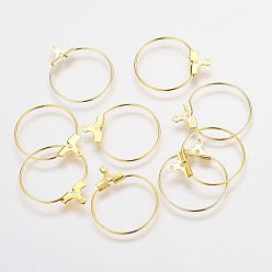 Золотой Латунные подвески, обручание серьги, без кадмия, без никеля и без свинца, золотые, 20~22 мм, отверстие : 1 мм