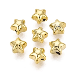 Golden Plated UV Plating Acrylic Beads, Star, Golden Plated, 11x11.5x10mm, Hole: 2.2mm