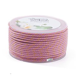 Pink Полиэстер плетеные шнуры, для изготовления ювелирных изделий из бисера, розовые, 2 мм, около 21.87 ярдов (20 м) / рулон