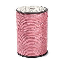 Фламинго Круглая вощеная нить из полиэстера, микро шнур макраме, витой шнур, для шитья кожи, фламинго, 0.55 мм, около 131.23 ярдов (120 м) / рулон