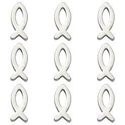 Fish 304 прелести нержавеющей стали, цвет нержавеющей стали, узор рыбы, 11x4.5x1 мм, отверстие : 5x1.5 мм