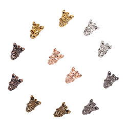 (52) Непрозрачная лаванда Сплавочные овальные бусины тибетского стиля , череп головы, античная бронза и античное золото и античное серебро и бронза, розовое золото и красная медь, 13x10.5x9.5 мм, отверстие : 3 мм, 6 цветов, 10 шт / цвет, 60 шт / коробка