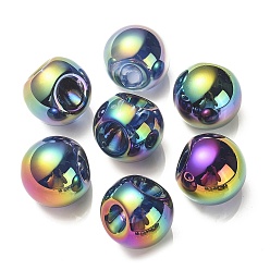 Полуночно-синий УФ-покрытие радужными переливающимися акриловыми бусинами, круглые бусины судзумару, темно-синий, 18.5 мм, отверстие : 4 мм