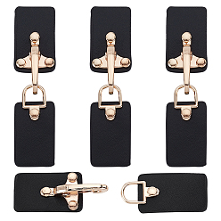 Черный 4 устанавливает застежку-тоггл из искусственной кожи, защелкивающаяся кнопка закрытия, со сплавочной фурнитурой, для сумки, свитер, куртка, пальто, аксессуары для шитья своими руками, чёрные, 10.1 см