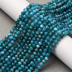 Апатит Природного апатита нитей бисера, граненые, круглые, 4 мм, отверстие : 0.8 мм, около 97~103 шт / нитка, 38~39 см
