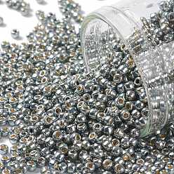 (PF565) PermaFinish Silver Grey Metallic TOHO Round Seed Beads, Japanese Seed Beads, (PF565) PermaFinish Silver Grey Metallic, 11/0, 2.2mm, Hole: 0.8mm, about 1110pcs/bottle, 10g/bottle