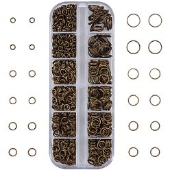 Античная Бронза Латунные разрезные кольца и латунное кольцо помощник, античная бронза, 13x5x1.5 см