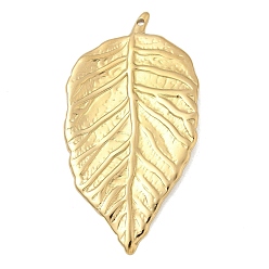 Настоящее золото 18K 304 из нержавеющей стали большие кулоны, лист, ионное покрытие (ip), реальный 18 k позолоченный, 57x30x5 мм, отверстие : 1.6 мм