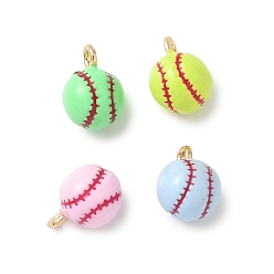 Baseball Подвески из эмали и сплава, золотые, бейсбол, 13x9 мм, отверстие : 1.8 мм