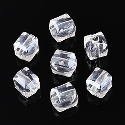 Прозрачный Прозрачные акриловые бусины, кубические, граненые, прозрачные, 10x9x9 мм, отверстие : 2 мм