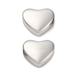 Нержавеющая Сталь Цвет 304 из нержавеющей стали бусы, сердце, анти-тускнение, цвет нержавеющей стали, 8.5x9.5x5 мм, отверстие : 2 мм
