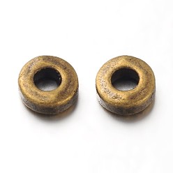 Antique Bronze Tibetan Style Alloy Beads, Cadmium Free & Nickel Free & Lead Free, Donut, Antique Bronze, 6x2mm, Hole: 2.5mm
