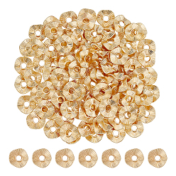 Real 14K Gold Filled 100шт. сплава проставки бусины, волнистый, real 14 k золото заполнено, 10x2.5 мм, отверстие : 2.6 мм