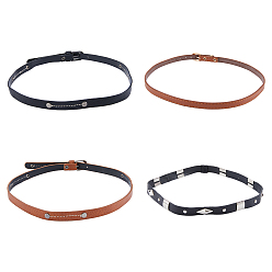 (52) Непрозрачная лаванда 4 шт 4 стиль искусственная кожа юго-западный ковбойская шляпа лента, с пряжкой сплава, накладная тесьма для шляпных аксессуаров, разноцветные, 1 шт / стиль