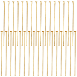 Настоящее золото 16K 304 Штифты с плоской головкой из нержавеющей стали, для изготовления ювелирных изделий, реальный 16 k позолоченный, 30x0.7 мм, 21 датчик, Руководитель: 1.5~2 mm, Около 200 шт / коробка