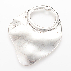 Antique Silver Tibetan Style Alloy Big Pendants, Cadmium Free & Lead Free, Antique Silver, 68x54x2mm, Hole: 4mm, about 50pcs/1000g