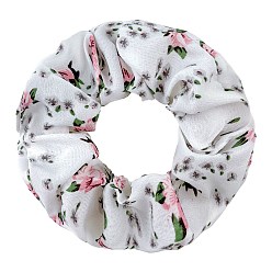Белый Дым Тканевые резинки для волос для женщин и девочек, цветок, серый, 110 мм