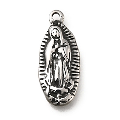 Античное Серебро 304 подвески из нержавеющей стали, прелести девы марии, религия, античное серебро, 23x10x2.5 мм, отверстие : 1.8 мм